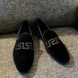 Versace | Shoes | Versace Mens La Greca Velvet Slip On 